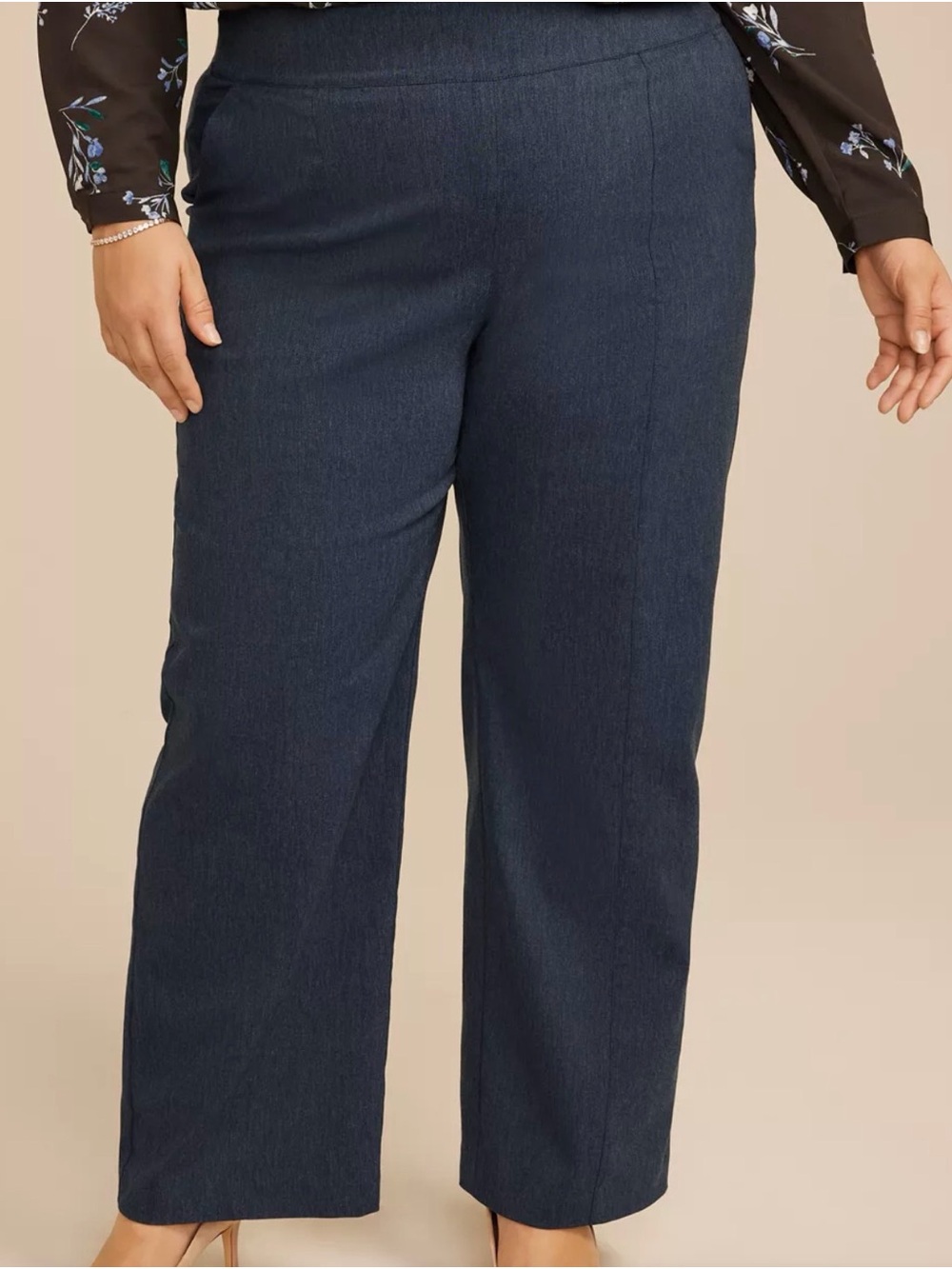 Maurice’s Plus-Size Navy Straight-Leg Ponte Pants